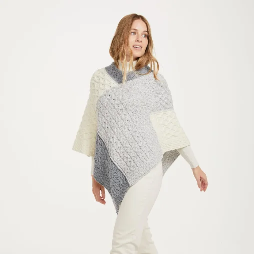 Salthill Aran Poncho Patchwork