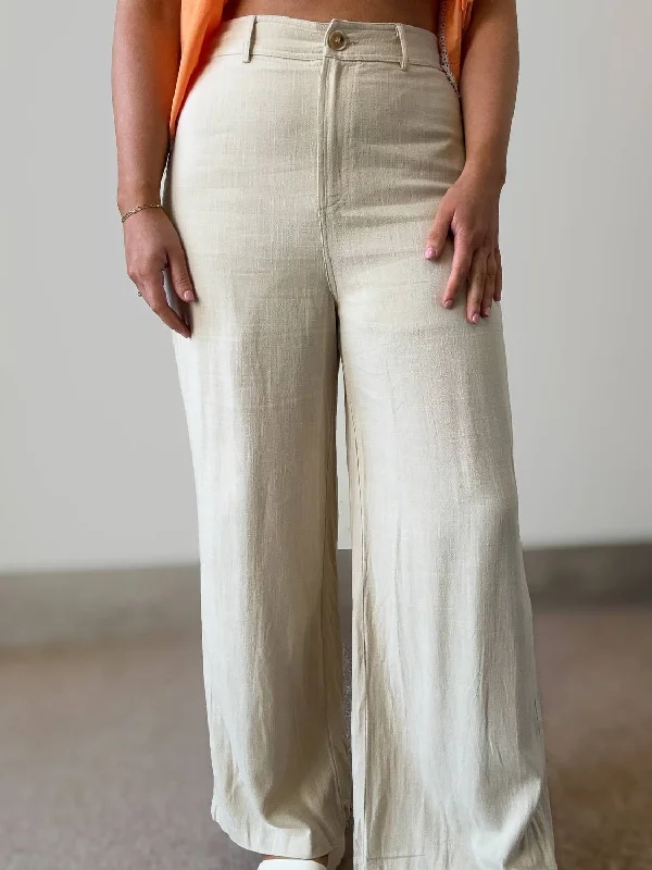 Floral Prints Beauty Pants In Natural