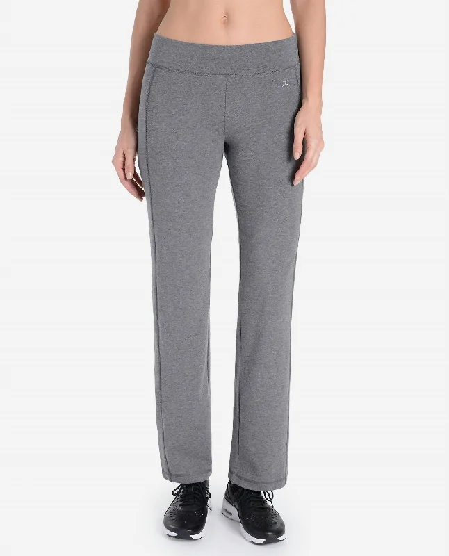 Knowledge And Elegance Essentials Yoga Pants In Charcoal Grey Heather