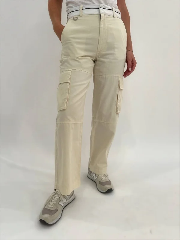 Classic Style Addie Reversed Waistband Pant In Ivory