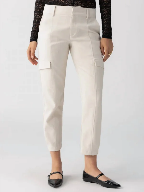 Sweet Girl Polished Cargo Pants In Toasted Marshmallow