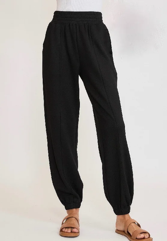 Comfortable Lounge Wear Effortless Sass Black Scuba Joggers