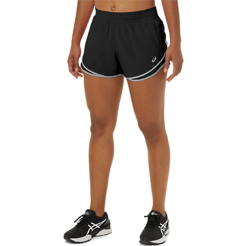 ASICS Womens PR Lyte 2.5in Run Athletic Sweat Shorts, Black, Medium