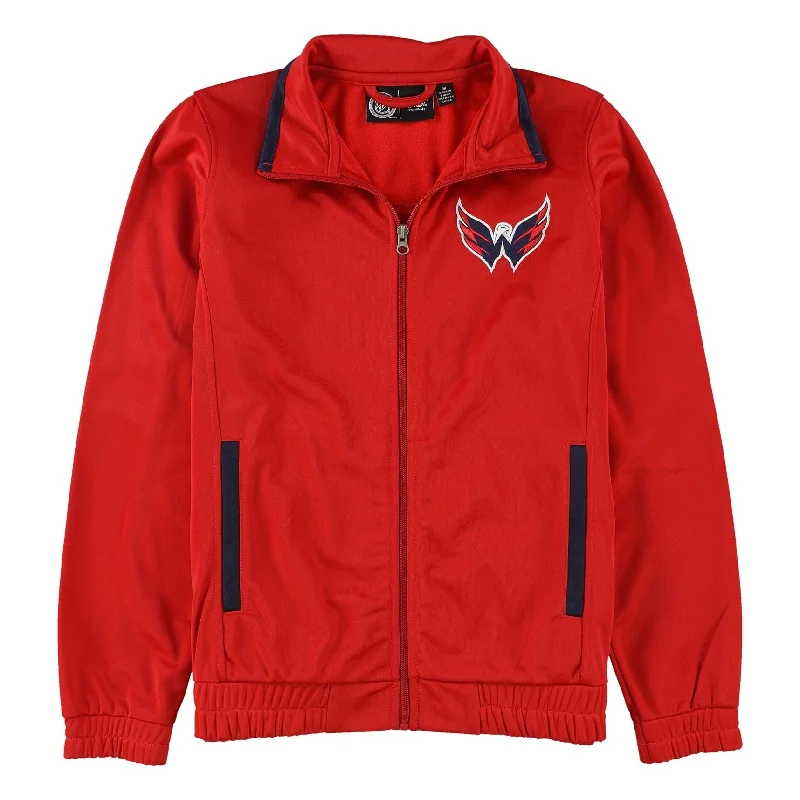 G-III Sports Womens Washington Capitals Track Jacket Sweatshirt, Red, Medium