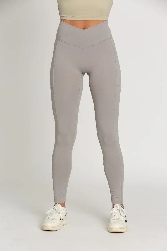 Soft Clothing Grey Mist Seamless Crossover Leggings