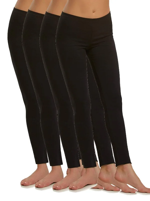 Cotton Modal Lightweight Leggings 4-Pack