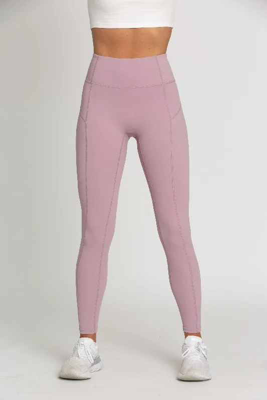 Cozy Outerwear Mauve Mist Zipper Lined Leggings