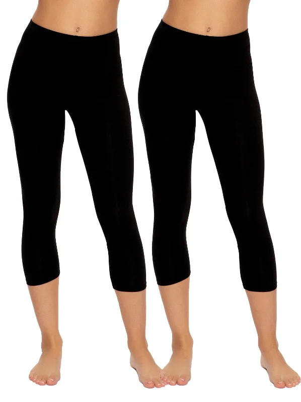 Easy Chic Velvety Soft Capri Legging 2-Pack