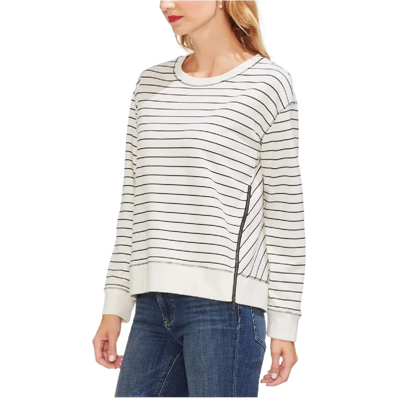 Breathable Style Vince Camuto Womens Zipper Trim Sweatshirt, White, Large