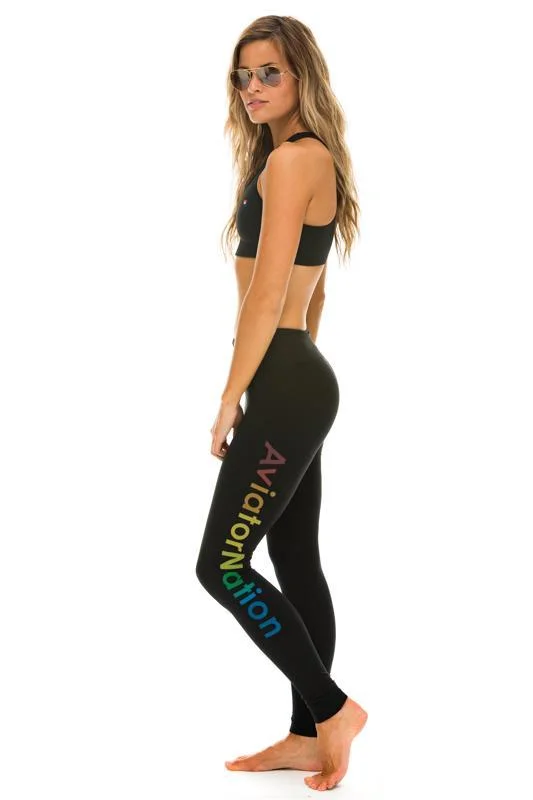 AVIATOR NATION FULL LENGTH LEGGINGS - BLACK