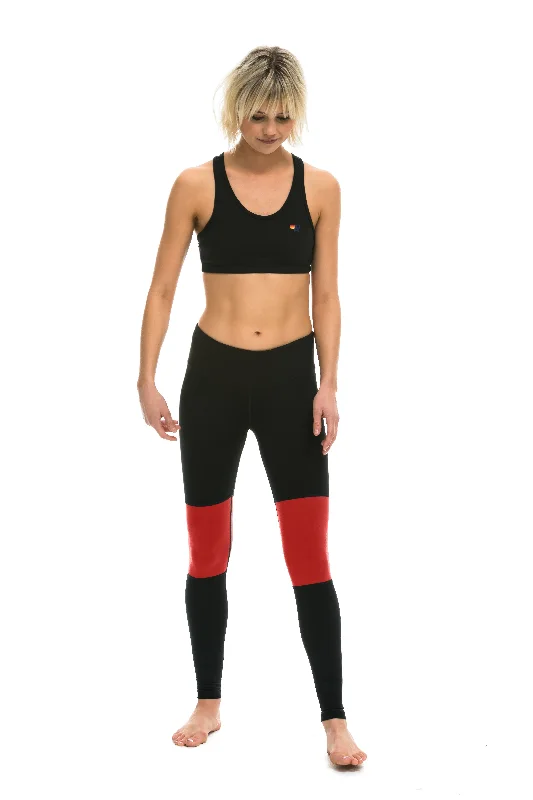 SPRINTER FULL LENGTH LEGGINGS - BLACK // RED