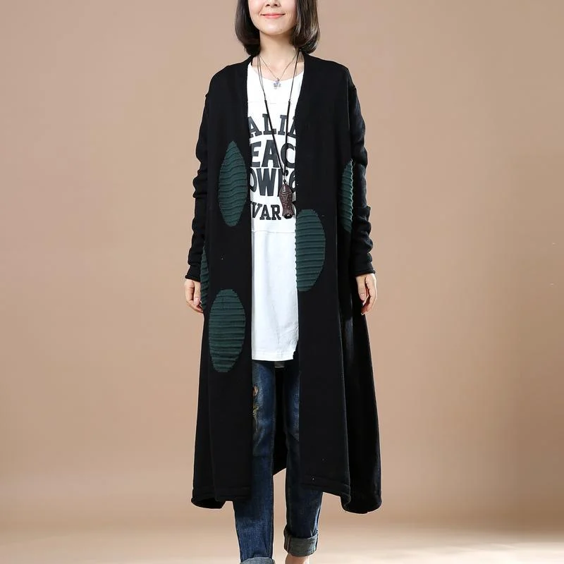 Black oversize woman sweater coats cardigans