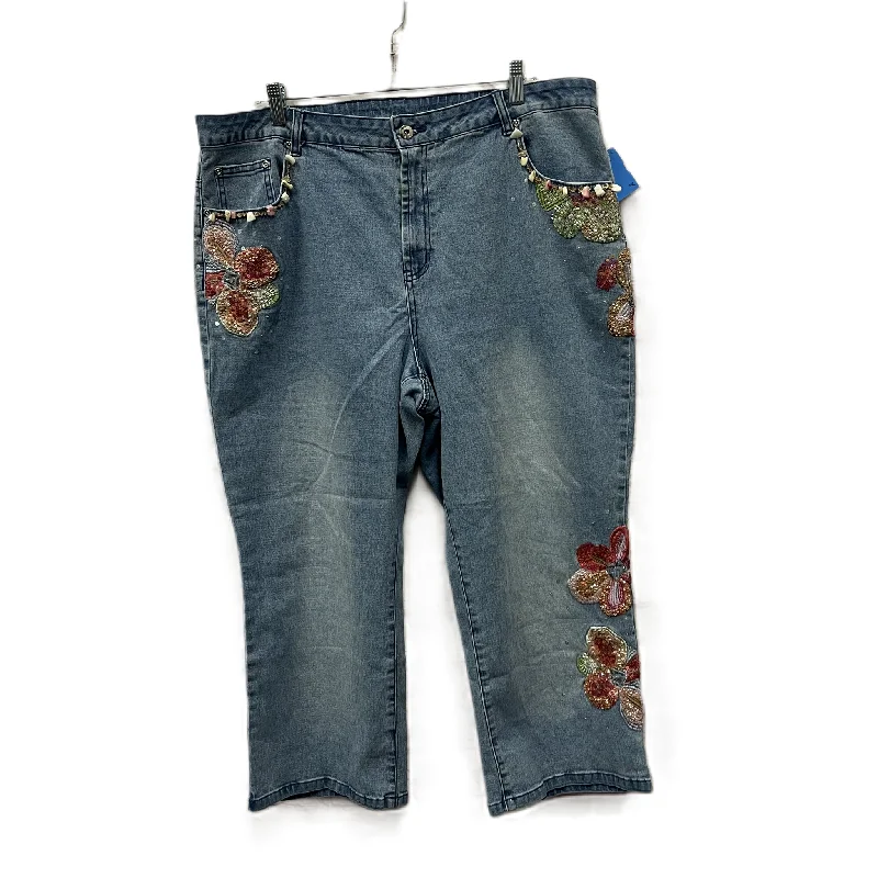 Jeans Cropped By Diane Gilman In Blue Denim, Size: 20