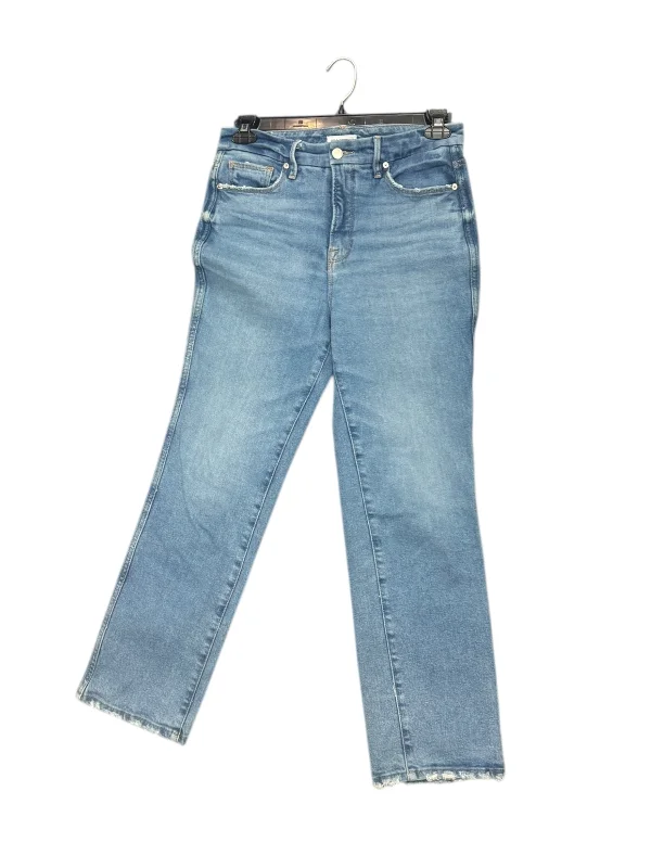 Jeans Straight By Good American In Blue Denim, Size: 8