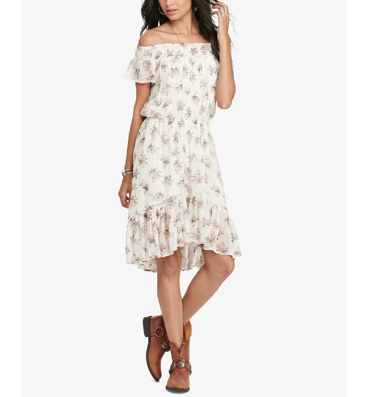 Denim Supply Ralph Lauren Floral Print Off The Shoulder Dress