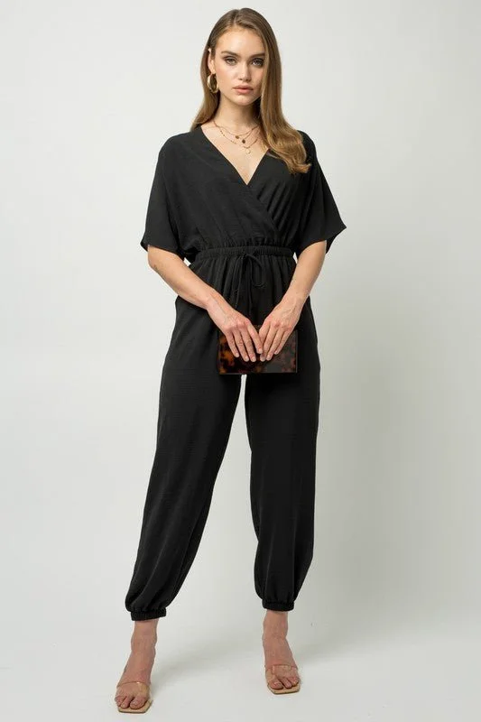 Dolman Sleeve Surplice Jumpsuit