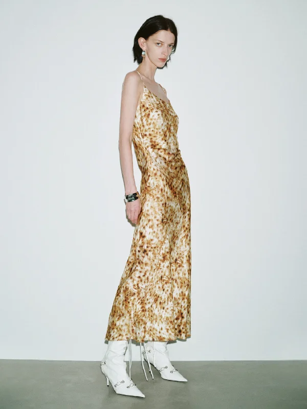 Fresh And Capable Leopard Printed  A-Line Cami Dress