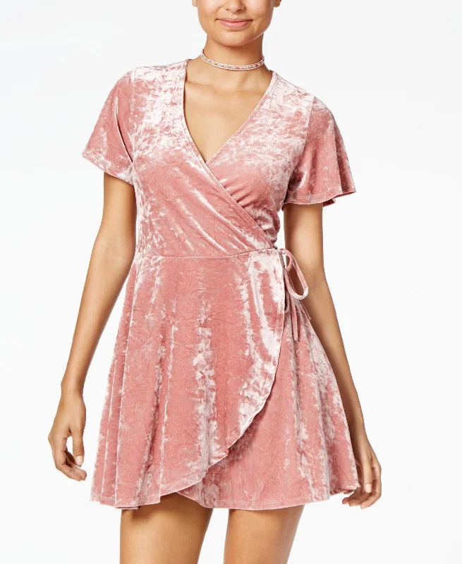 Design And Tailoring Love Fire Juniors Velvet Wrap Dress