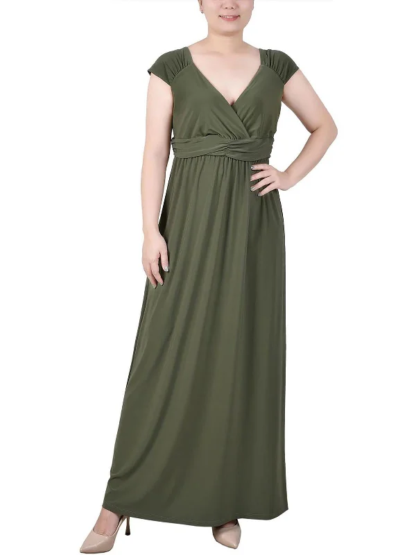 Petite Ruched Empire-Waist Maxi Dress