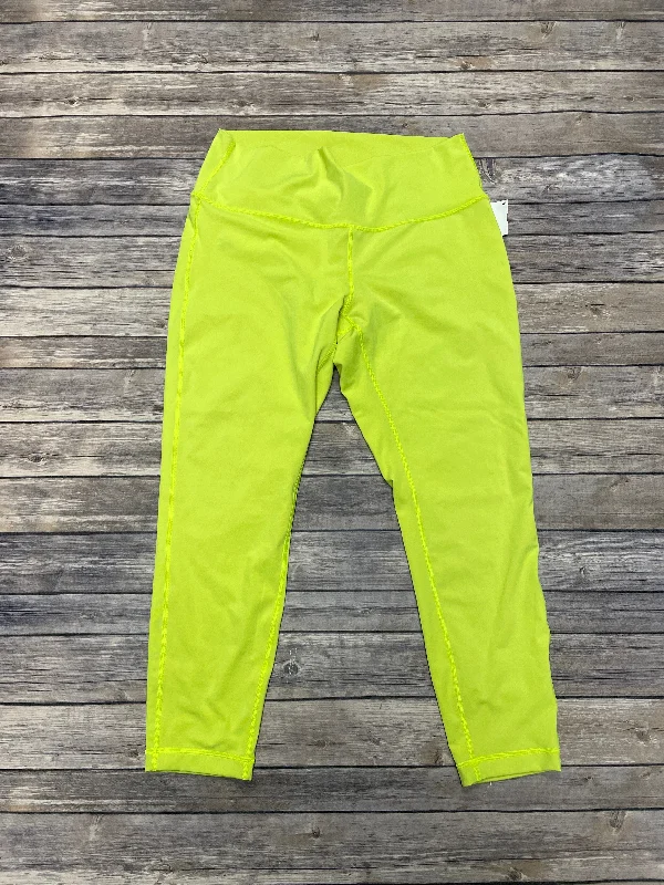 Stylish Jackets Athletic Leggings By Lululemon In Yellow, Size: 14