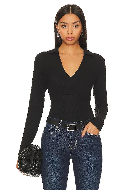 LNA Women's Elan Brushed Ribbed Long Sleeve Top - Black