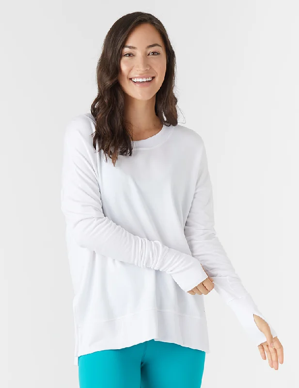 Party Wear Lounge Long Sleeve: White