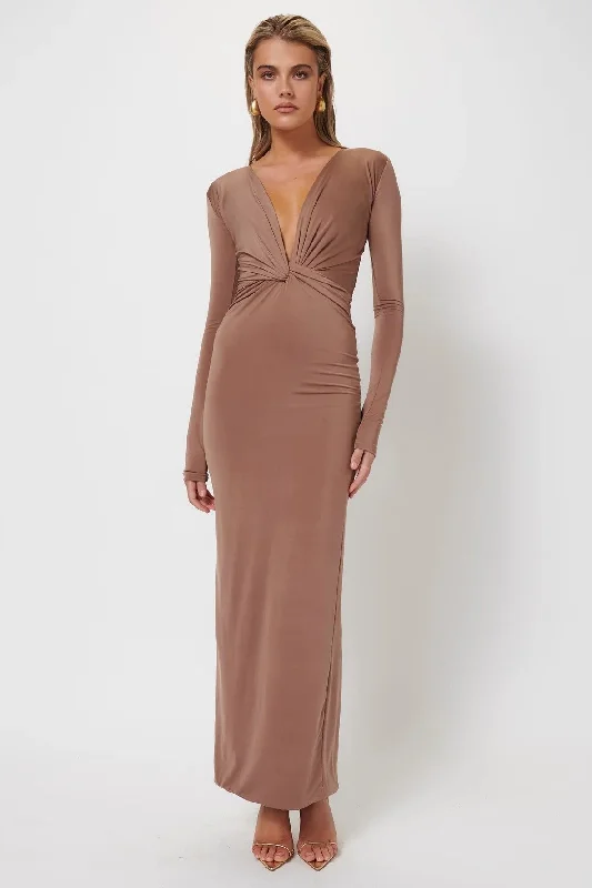European And American Style Mira Maxi Dress - Coffee