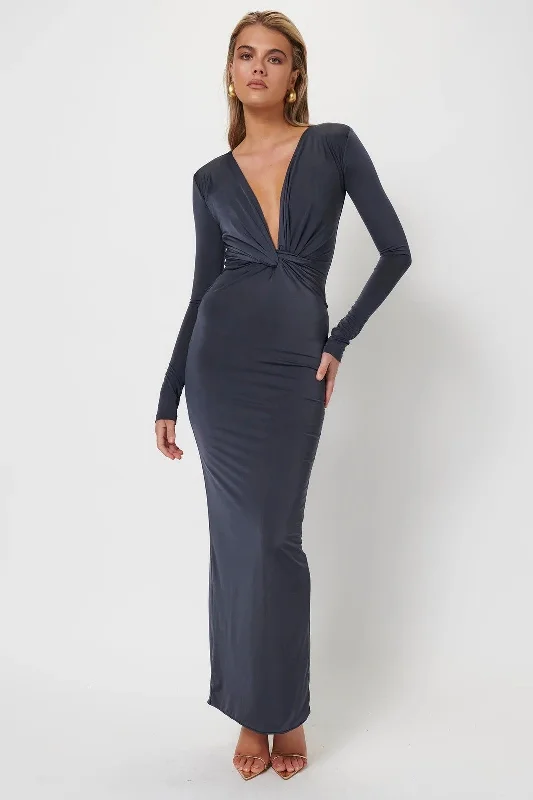 Stretch Design Mira Maxi Dress - Thunder