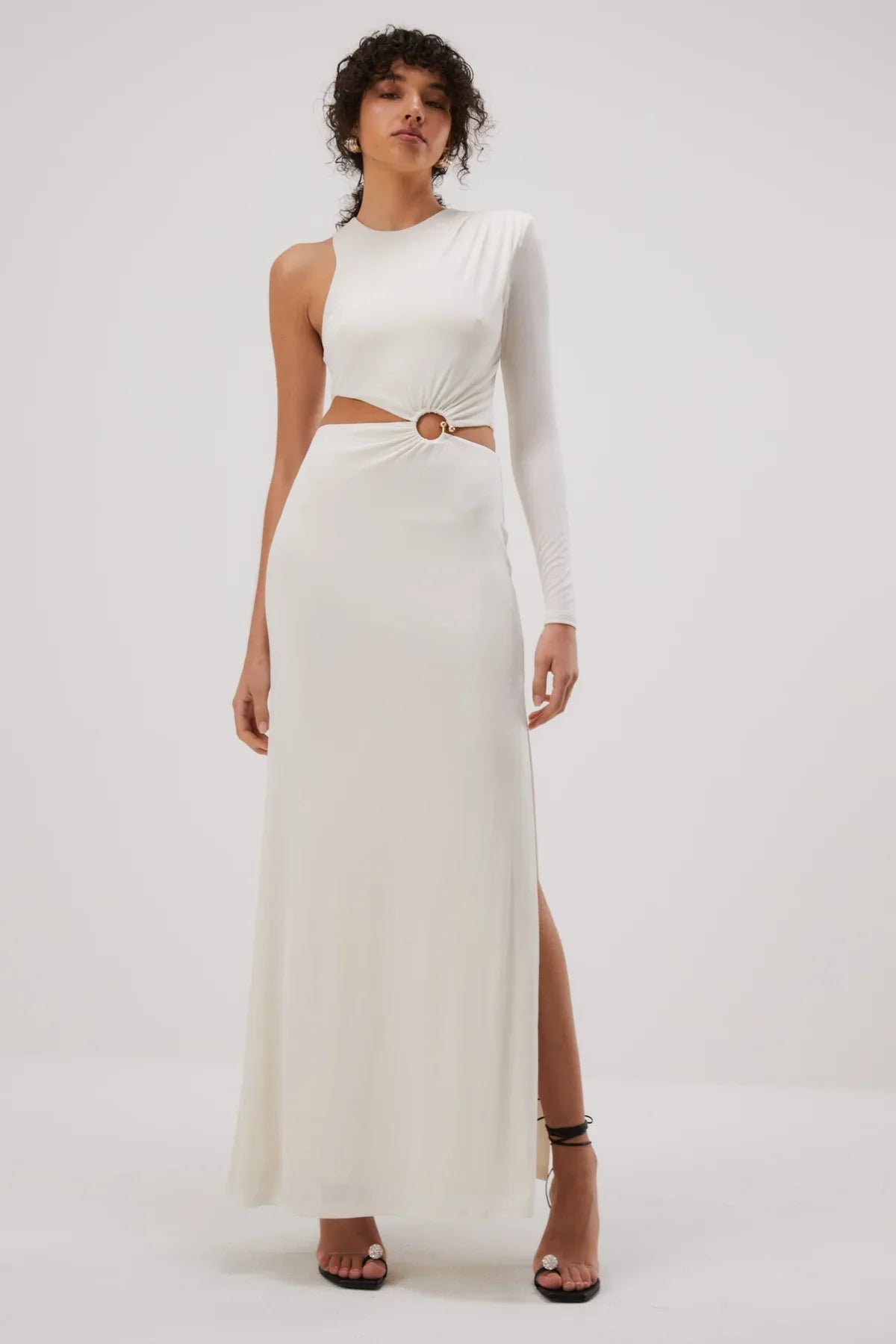 Misha Brigitta Slinky Jersey Gown - Ivory