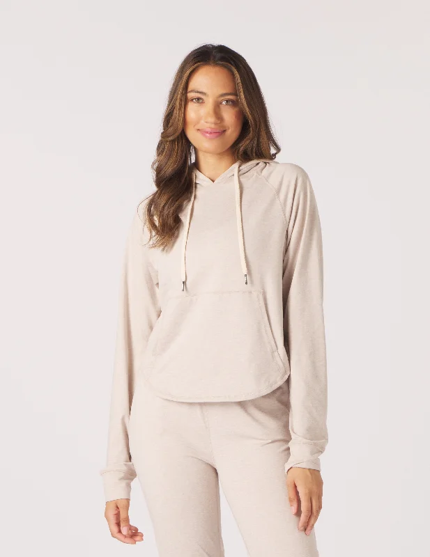 Simple Solid Color Rocky Hoodie: Oatmilk Marble