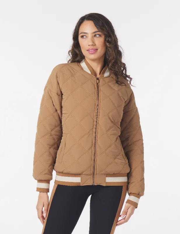 Avant-garde Design Varsity Jacket: Almond/Oatmilk