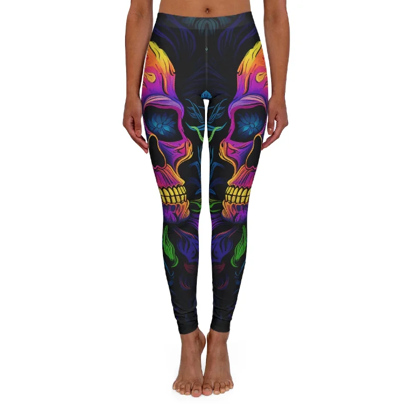 Easygoing Fashion Women's Colorful Skull Spandex Leggings