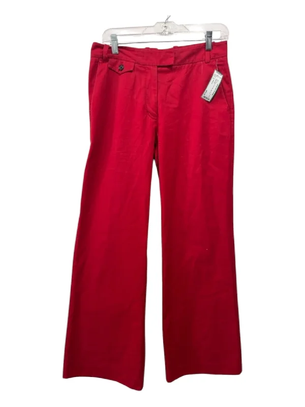 3.1 Phillip Lim Size 4 Red Cotton Low Rise Wide Leg Pants