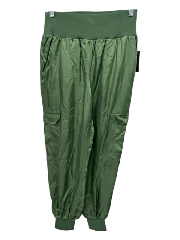 5a7 Cinq a Sept Size S Green Cupro Satin Elastic Waist Jogger pocker Pants