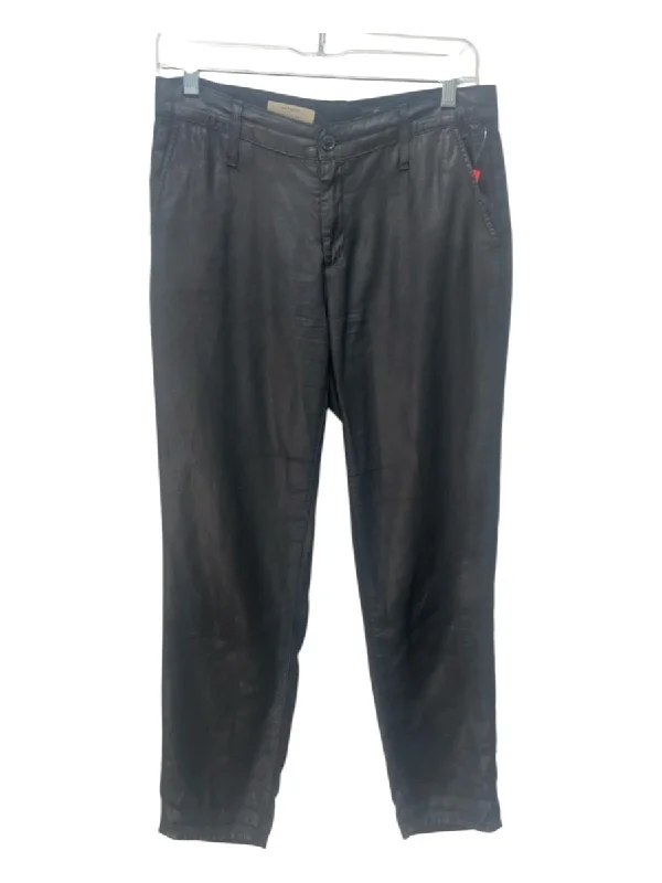 Adriano Goldschmied Size 27R Black Lyocell Coated Low Rise Straight Pants