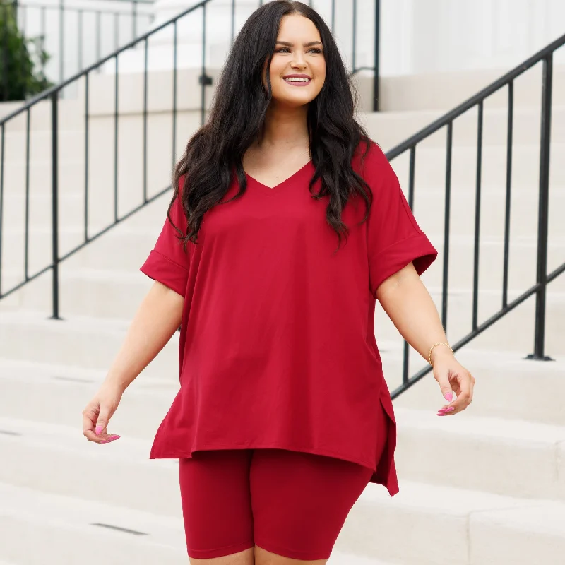 Floral Prints Bare Necessities Set, Burgundy