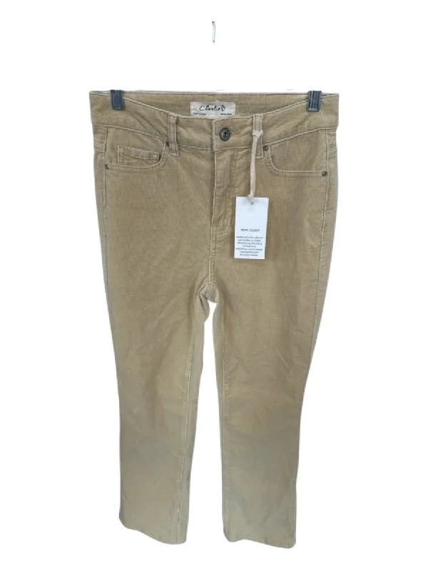 Charlie B Size 2 Tan Corduroy Mid Rise Flare Pants