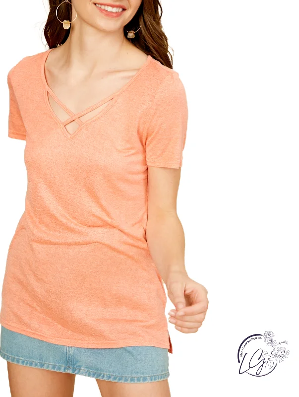 Classic Series Crossed My Mind Basic V-Neck Tee