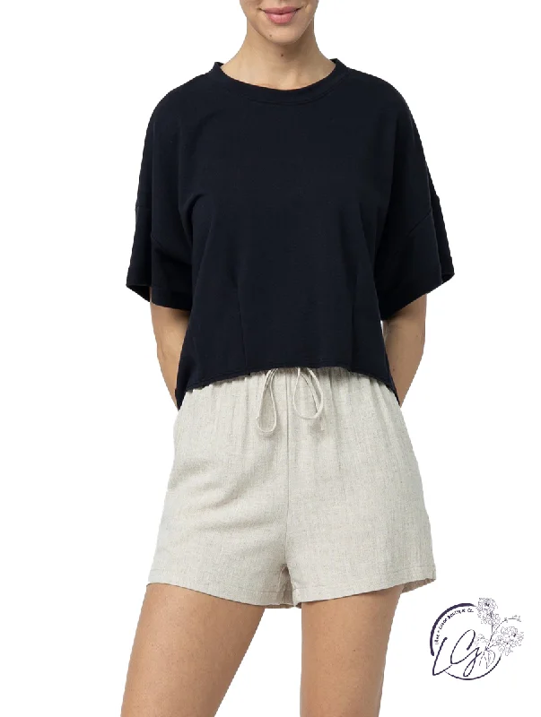 Elegant And Noble Eyes On Me Cropped French Terry Tee