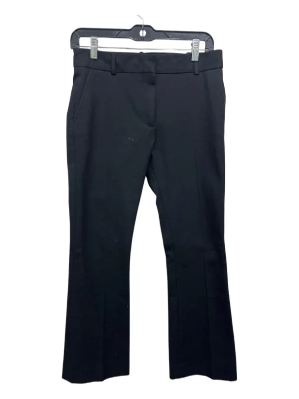 Frame Size 2 Black Cotton Blend Mid Rise hook & zip Cropped Boot Cut Pants