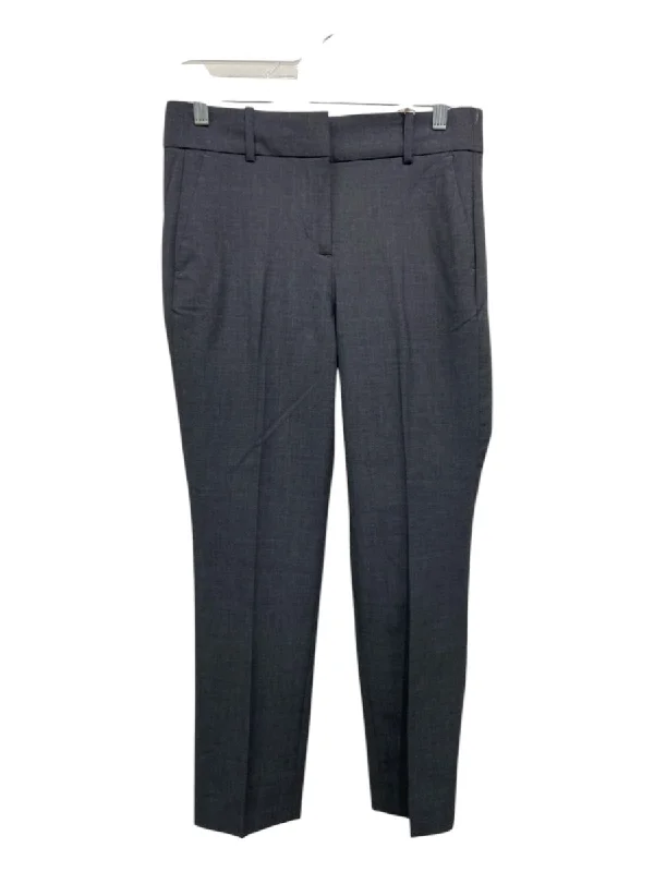 J Crew Size 4 Dark Gray Wool Hook & Zip Slim Straight Leg Trouser Pants