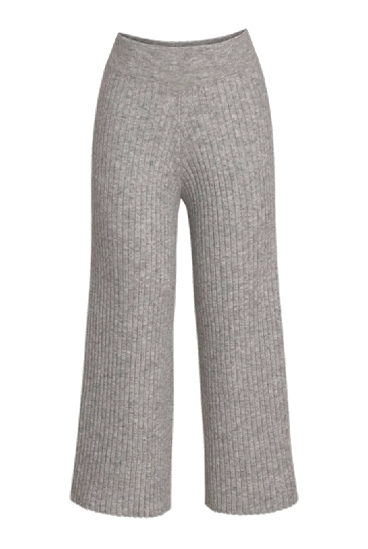 Leah High-Waisted Cropped Pants | Grey