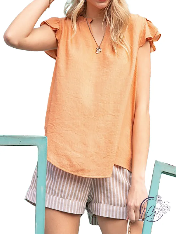Trendy Traveler Leaving It Behind Ruffle Short Sleeve