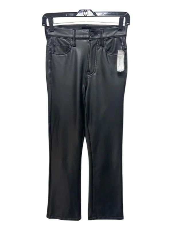 Mother Size 24 Black PU leather High Rise Flare Pants