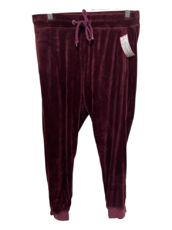 Sanctuary Size XS Burgundy Red Polyester Velour Drawstring Jogger Pants