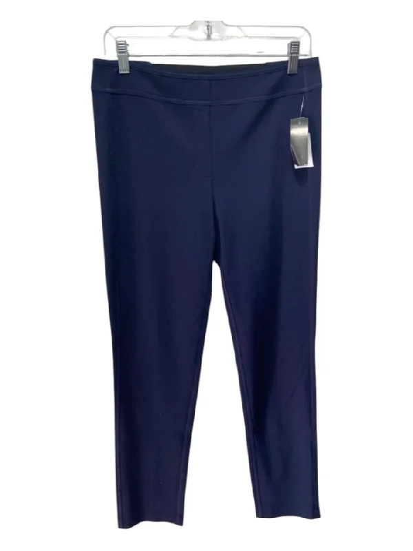 Tahari Size 8 Navy Blue Polyester & Viscose Stretch Waist Pants