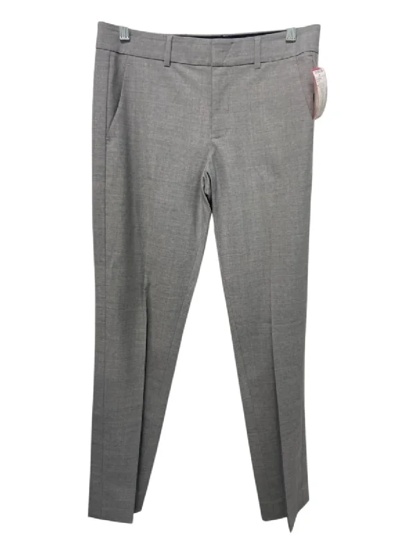 Vince Size 4 Gray Wool Hook & Zip Side Stripe Trouser Slim Straight Pants