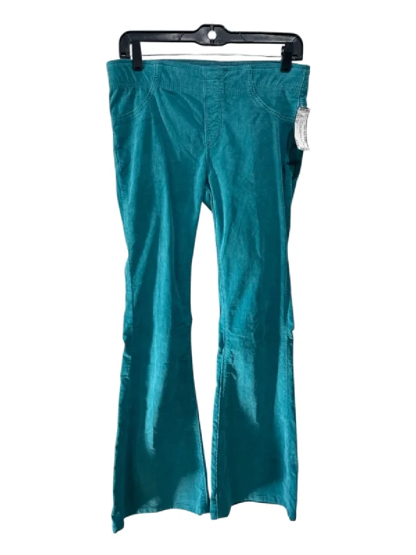 We The Free Size 27 Teal Cotton Stretch Waist Flare Corduroy Pants