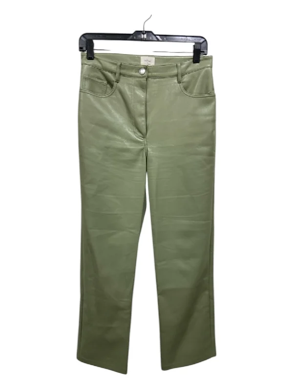 Wilfred Size S Light Green PU leather Mid Rise Straight Crop Pants