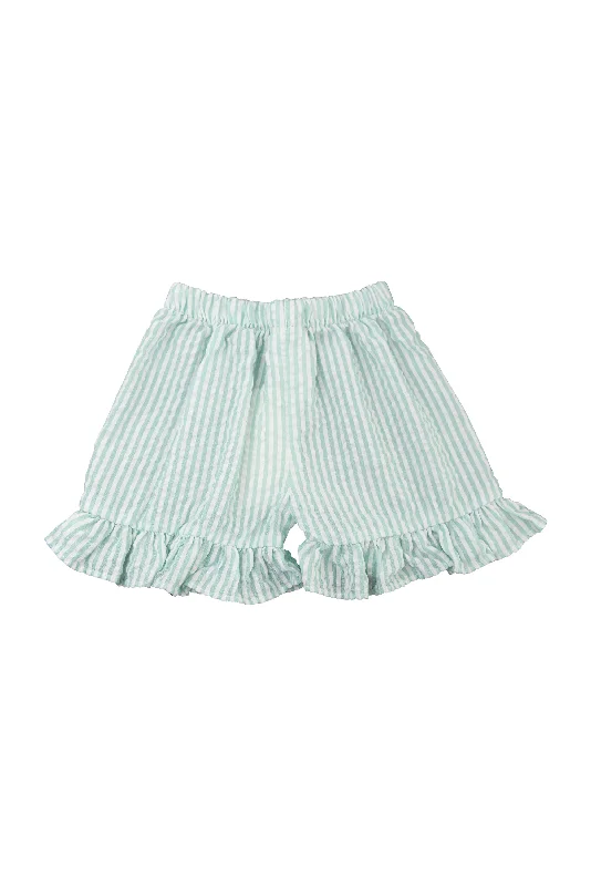 Elegant Comfort Girls Mint Seersucker Shorts